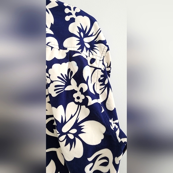 TOES ON THE NOSE Men Collared Shirt Size S Blue Hawaii Button Pocket Cotton - Picture 5 of 7